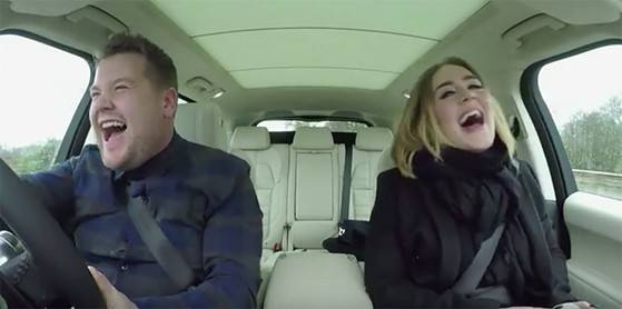 Adele, James Corden, Carpool Karaoke Adele, James Corden, Carpool Karaoke
